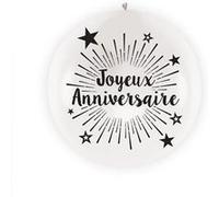 ballon géant latex joyeux anniversaire 1m blanc - sud trading cd7668-bla Blanc G