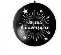 ballon géant latex joyeux anniversaire 1m noir - sud trading cd7668-noi Noir G
