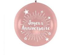 ballon géant latex joyeux anniversaire 1m or rose - sud trading cd7668-ror Rose G