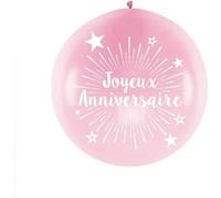 ballon géant latex joyeux anniversaire 1m rose - sud trading cd7668-ros Rose G