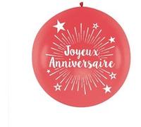 ballon géant latex joyeux anniversaire 1m rouge - sud trading cd7668-rou Rouge G