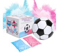 Ballon Gender Reveal 12 cm - Célébration avec poudre comestible bleue ou rouge - Kit complet avec 6 autocollants noirs - Gender Reveal Annonce unique, effet spectaculaire comme une Gender Reveal Bombe