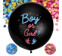 Ballon Gender Reveal,2 Pièce Boy Or Girl Ballon et Confettis 90 cm,Ballons de Révélation du Sexe,Party Décoration pour Fête Prénatale Bébé