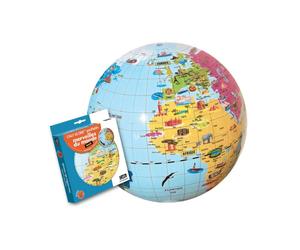 Ballon globe terrestre Caly Merveilles Du Monde (x2) Bleu 42 cm