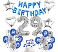Ballon gonflable 29e anniversaire homme bleu décoration ballon en aluminium 29 ans décoration d'anniversaire homme bleu ensemble happy Birthday 29th deco