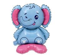 Ballon gonflable 3D, design éléphant, env. 43 x 58 cm - Parfait pour les fêtes d'anniversaire, les fêtes prénatales, les baptêmes, la décoration de chambre d'enfant, les fêtes à thème animal, les