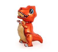 Ballon gonflable 3D dinosaure orange 51 x 77 cm - Jambes mobiles, décoration de fête, anniversaire d'enfant, amoureux des dinosaures, tyrannosaure Rex, ballon à l'hélium, idée cadeau, décoration de
