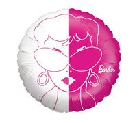 Ballon gonflable Barbie rose blanc rond Ø 45 cm