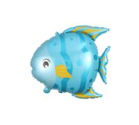 Ballon gonflable bleu en forme de poisson animal, idéal pour les fêtes et fêtes d'anniversaire, 60 x 59 cm, à gonfler à l'air ou à l'hélium, décoration de fête océan, anniversaire d'enfant, mariage