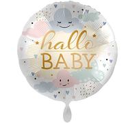 Ballon gonflable Bonjour pour bébé - Ballon de bienvenue - Cadeau de naissance - Fabriqué dans l'UE - Non rempli - Convient à l'hélium