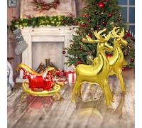 Ballon Gonflable Cerf, SilverChry Ballon Helium Cerf, Arche Noel Decoration, Décoration de Noël (3J)