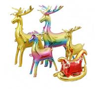 Ballon Gonflable Cerf, SilverChry Ballon Helium Cerf, Arche Noel Decoration, Décoration de Noël (5XJ)