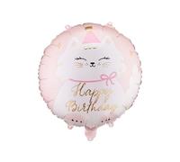 Ballon gonflable chat Happy Birthday - Décoration d'anniversaire pour fille - 45 cm