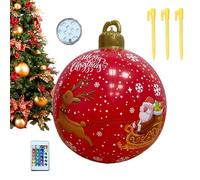 Ballon gonflable de Noël 60 cm - Décorations pour pelouse avec lumières - Ornements à 16 couleurs avec télécommande pour jardin, pelouse, entrée, piscine