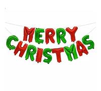 Ballon gonflable de Noël avec inscription « Merry Christmas » rouge et vert, environ 40 cm par lettre - Grand ballon gonflable XLXmas Ballon gonflable pour fête de Noël Décoration de fête Kopper-24