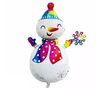 Ballon gonflable de Noël - Bonhomme de neige multicolore - Environ 80 x 110 cm - Grand format - Père Noël - Arbre de Noël - Ballon à l'hélium - Décoration de fête de Noël - Décoration de fête de Noël