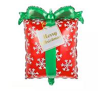 Ballon gonflable de Noël - Cadeau de Noël - Rouge - Environ 68 x 49 cm - Grand XL - Père Noël - Hélium - Ballon gonflable - Décoration de Noël - Décoration de fête - 24