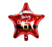 Ballon gonflable de Noël - Étoile Merry Christmas - Rouge - Environ 45 cm - Grand format - Père Noël - À l'hélium - Décoration de fête de Noël - Décoration Kopper-24