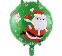 Ballon gonflable de Noël rond - Père Noël rouge vert, env. 45 cm - Grand modèle XL Père Noël à l'hélium Ballon gonflable à l'hélium Décoration de fête de Noël Décoration Kopper-24