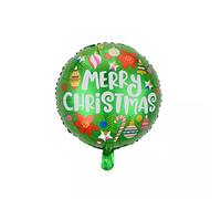 Ballon gonflable de Noël - Rond - Vert - Environ 45 cm - Grand modèle - Père Noël - Gonflable à l'hélium - Décoration de fête de Noël - Décoration de fête de Noël - Kopper-24