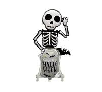 Ballon gonflable d'Halloween avec pierre tombale et chauve-souris - 102,5 x 58 cm - Décoration pour une fête effrayante - Remplissage d'air - Accessoire de fête parfait pour les fêtes à thème