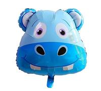 Ballon gonflable en forme d'animal, design hippopotame, environ 49 x 55 cm - Parfait pour les anniversaires d'enfants, les fêtes, les décorations, les cadeaux - Ballon de fête de qualité supérieure,