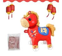 Ballon gonflable en forme de cheval - Décoration de dessin animé, décoration de fête de vacances | Ballon cheval réutilisable en PVC, avec roues, corde de Traction, pour anniversaire, remise de diplôm