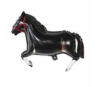 Ballon gonflable en forme de cheval - Taille XXL - 75 x 103 cm - Ballon géant pour air et hélium - Idéal comme cadeau d'anniversaire ou décoration pour petite amie, fête à thème - Noir
