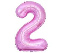 Ballon gonflable en forme de chiffre rose pour 2ème anniversaire - Ballon en aluminium - Ballon gonflable en forme de chiffre 2 - Ballon gonflable à l'hélium