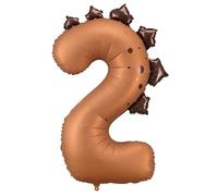 Ballon gonflable en forme de dinosaure - Décoration d'anniversaire - Ballon géant en forme de dinosaure marron (92 cm) - Pour 2ème anniversaire d'enfant garçon et fille - Convient à l'hélium et à