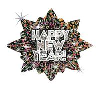 Ballon gonflable en forme de feux d'artifice « Happy New Year » - 81 cm