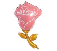 Ballon gonflable en forme de fleur rose doré, env. 40 cm, idéal pour le remplissage d'air, décoration parfaite pour les anniversaires, mariages, anniversaires, Saint-Valentin, fête des mères, fête