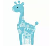 Ballon gonflable en forme de girafe - Cadeau et décoration de fête | Ballon gonflable en forme de girafe pour anniversaire, thème de la jungle, fête safari, jeu et activités de plein air (bleu)