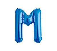 Ballon gonflable en forme de lettre de 40 cm (M, Bleu)