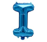 Ballon gonflable en forme de lettre I de 100 cm - Bleu - Pour gonflage à l'hélium