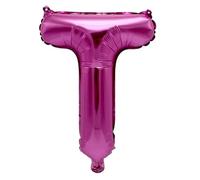 Ballon gonflable en forme de lettre T de 40 cm - Rose - À gonfler à l'hélium