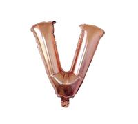 Ballon gonflable en forme de lettre V - 40 cm - Or rose - À gonfler à l'hélium