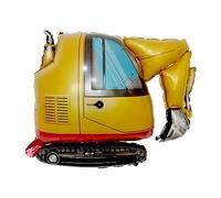 Ballon gonflable en forme de véhicule en forme de pelleteuse, environ 64 x 75 cm, parfait pour les anniversaires d'enfants, les fêtes à thème, la décoration, les cadeaux, les surprises, les ballons