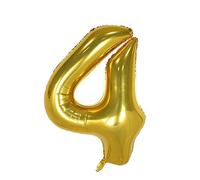 Ballon Gonflable Géant 86 cm Numéro 4 couleur Or - Anniversaire Fête Grand Format
