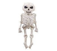 Ballon gonflable Halloween Squelette XXL 46 × 129 cm Crème/noir Air et hélium Avec paille