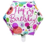 Ballon gonflable « Happy Birthday » - Carré - 45 cm - Pois multicolores - Gonflable à l'hélium ou à l'air - Réutilisable avec valve automatique - Parfait pour les fêtes, les mariages, les cadeaux et