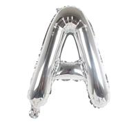 Ballon gonflable Lettre A argenté 40 cm - Ballon lettres décoratives pour fête de mariage, anniversaire, Nouvel An, cadeau, bébé, publicité, vitrine, boîte photo, nom, mot