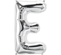 Ballon gonflable Lettre E argenté env. 80 cm - Ballon lettres de l'alphabet décoratif pour fête de mariage, anniversaire, Nouvel An, cadeau, bébé, publicité, vitrine, boîte photo, nom, mot