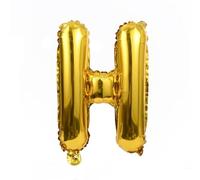 Ballon gonflable Lettre H Or 40 cm - Ballon décoratif pour fête de mariage, anniversaire, Nouvel An, cadeau, bébé, publicité, vitrine, boîte photo, nom, mot, célébration