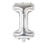 Ballon gonflable Lettre I Argenté 40 cm - Ballon décoratif pour fête de mariage, anniversaire, Nouvel An, cadeau, bébé, publicité, vitrine, boîte photo, nom, mot