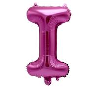 Ballon gonflable Lettre I Rose 40 cm - Ballon décoratif pour fête de mariage, anniversaire, Nouvel An, cadeau, bébé, publicité, vitrine, boîte photo, nom, mot, célébration