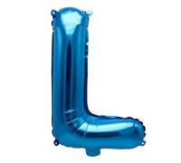 Ballon gonflable Lettre L Bleu 40 cm - Ballon Lettre de l'alphabet décoratif pour fête de mariage, anniversaire, Nouvel An, cadeau, bébé, publicité, vitrine, boîte photo, nom, mot, célébration