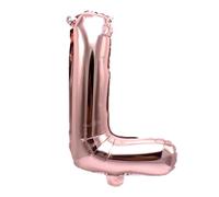 Ballon gonflable Lettre L or rose 40 cm - Ballon décoratif pour fête de mariage, anniversaire, Nouvel An, cadeau, bébé, publicité, vitrine, boîte photo, nom, mot
