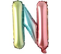 Ballon gonflable Lettre N arc-en-ciel multicolore 40 cm - Ballon décoratif pour fête, mariage, anniversaire, Nouvel An, cadeau, bébé, publicité, vitrine, boîte photo, nom, mot, célébration