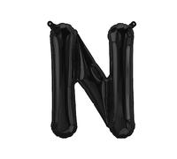 Ballon gonflable Lettre N Noir 40 cm - Ballon Lettre de l'alphabet décoratif pour fête de mariage, anniversaire, Nouvel An, cadeau, bébé, publicité, vitrine, boîte photo, nom, mot